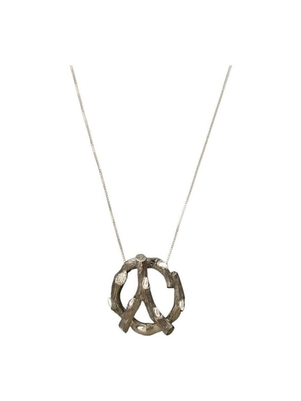 Stephen Dweck Vintage Sterling Silver Diamond Branch Charm Necklace. - Picture 3 of 6